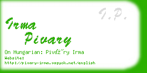 irma pivary business card